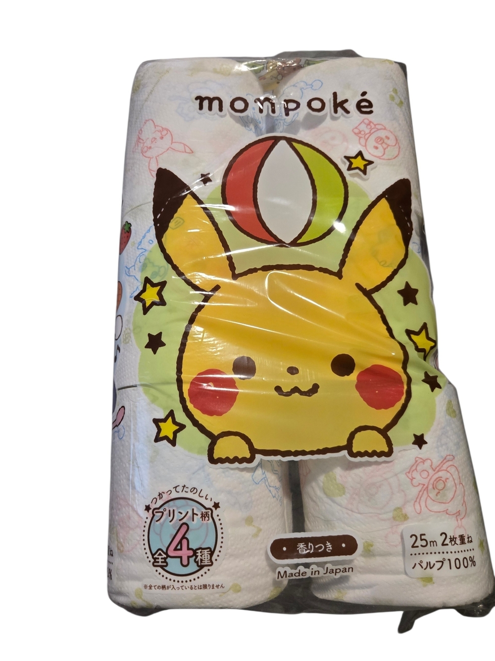 Monpoké Pikachu Printed Toilet Paper -12 Rolls From Japen